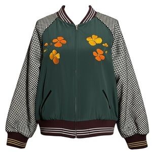 Rodarte Dark Green Jacket with Orange Poppy Rare Limited Colorway